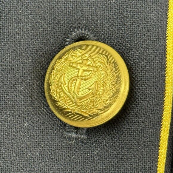 J Crew Tailored Lady Jacket Women Size 10 Navy Wool Ruffles Nautical Gold F6066 - Picture 6 of 16